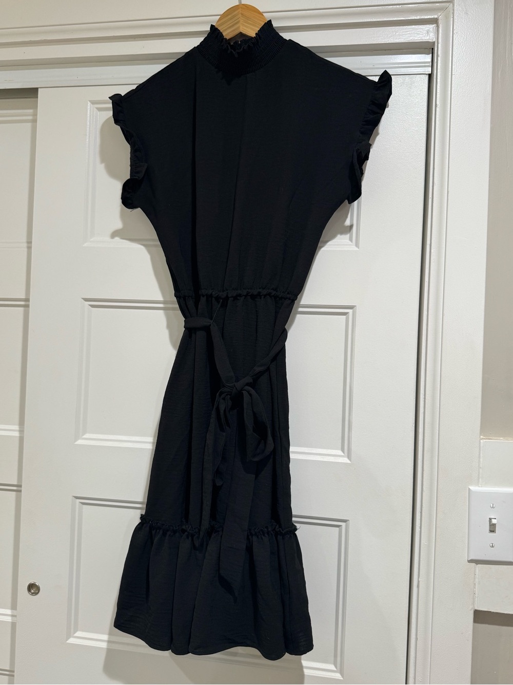 Tahari RUFFLE CAP SLEEVE & HEM DRESS - Picture 2 of 8